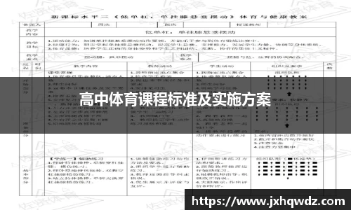 高中体育课程标准及实施方案